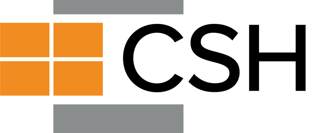 This is the CSH logo with four orange blocks with the letters CSH