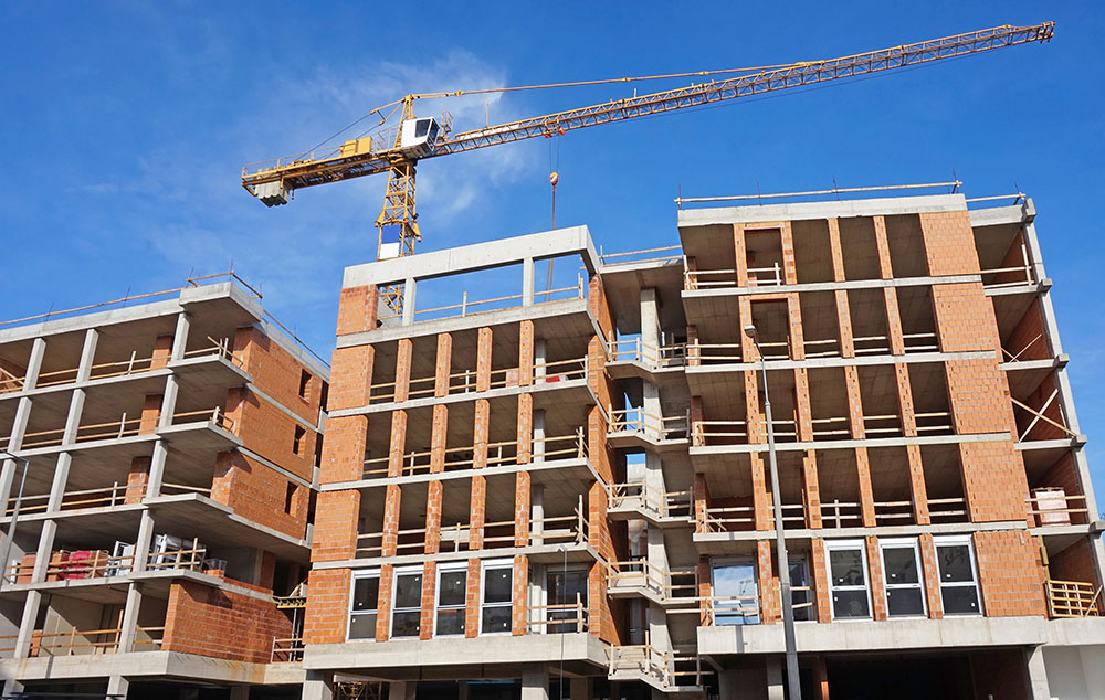 Construction of a new apartment building in the city