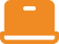orange laptop with a white stripe