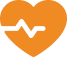 Orange heart with a while line accross