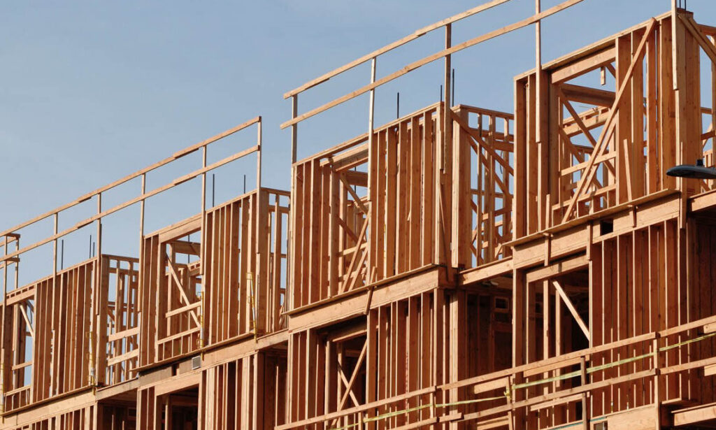 Housing units being constructed.