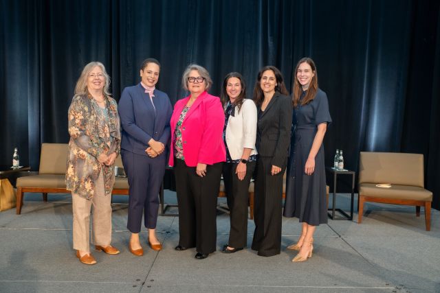 CSH President and CEO Deborah De Santis with panelists from Illinois on a stage at CSH Summit 2025.